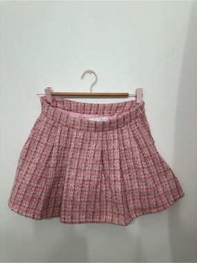 Pink Tweed A-Line Mini Skirt Revolve